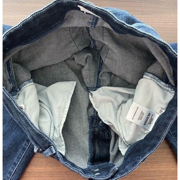 Hudson Collin Jeans Flap Mid Rise Bootcut Flare Crop Dark Wash Stretch 31/10 EUC - Picture 5 of 12